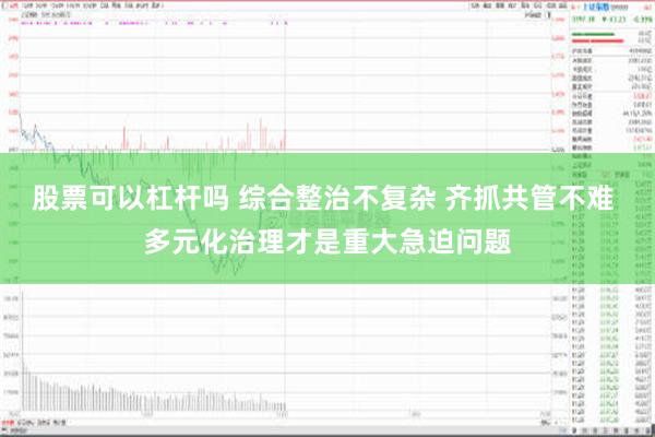 股票可以杠杆吗 综合整治不复杂 齐抓共管不难 多元化治理才是重大急迫问题