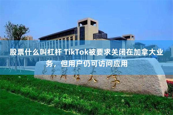 股票什么叫杠杆 TikTok被要求关闭在加拿大业务，但用户仍可访问应用