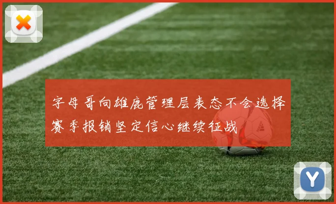 字母哥向雄鹿管理层表态不会选择赛季报销坚定信心继续征战